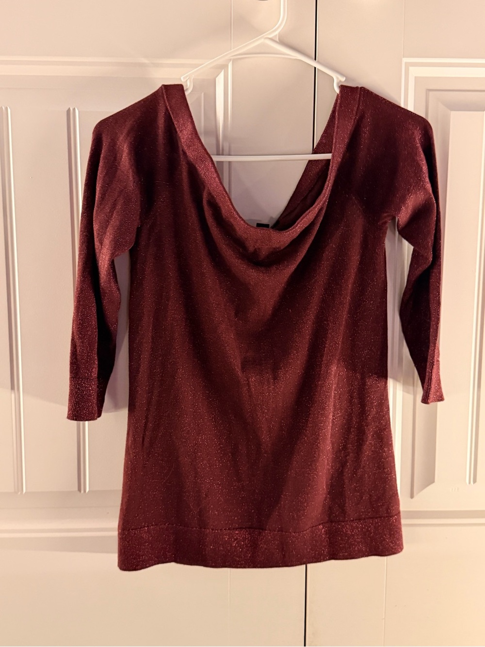 Ann Taylor Shimmery Off-Shoulder Sweater in Rust - Picture 2 of 3